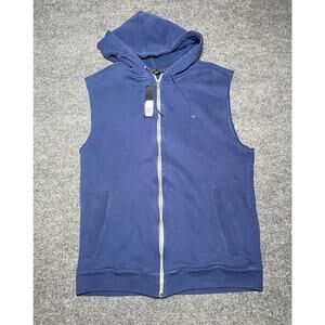 NWT Marc by Marc Jacobs Blue Sleeveless Full Zip Hoodie- Men’s XL